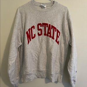 NC State Embroidered Champion Crewneck